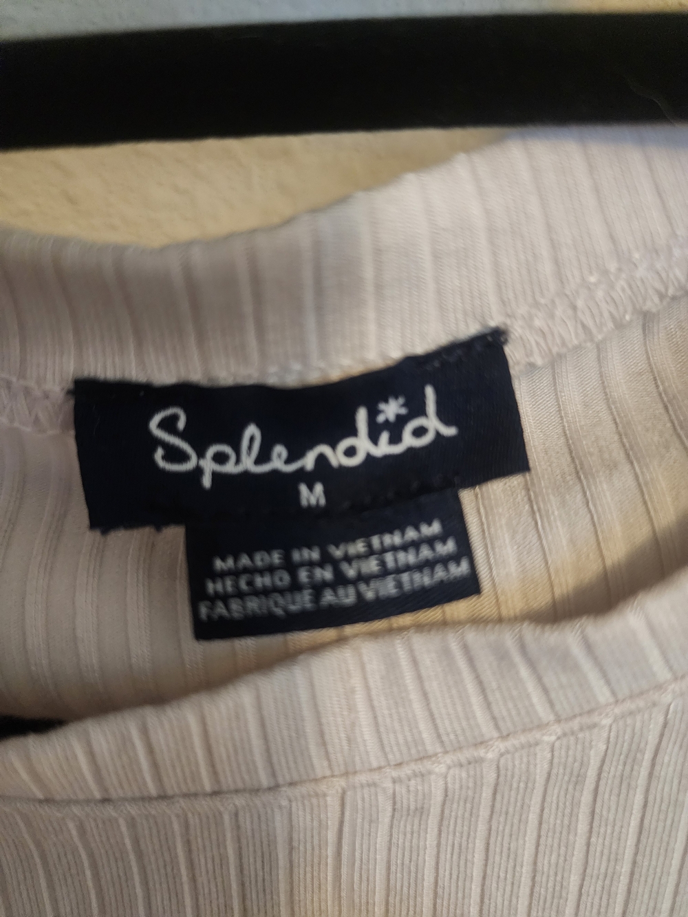 Splendid Cream Ribbed Short Sleeve Tee - Picture 3 of 3
